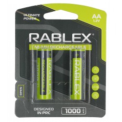 Акумуляторна батарея Rablex Rechargable R6 AA 1000 мАг, 2 шт
