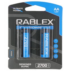 Акумуляторна батарея Rablex Rechargable R6 AA, 2700мАч, 2шт у блістері