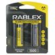 Аккумуляторная батарейка Rablex Rechargable R6 AA, 1500мАч, AA, 2шт в блистере