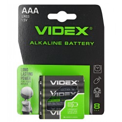 Батарейка Videx Alkaline, LR03 AAA, по 8 шт, блістер