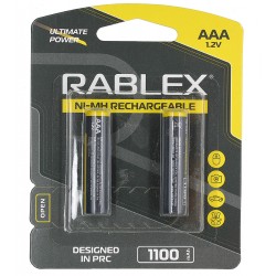 Акумуляторна батарейка Rablex Rechargeable R03 AAA 1100 мАг, 2 шт