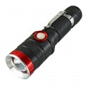 Фонарик BL-736-ТG(RED) (1-режим, КРАСНЫЙ) (micro USB, 1х18650, zoom, зажим)