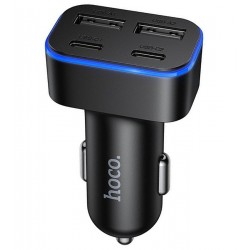 Автомобільний зарядний пристрій Hoco Z63 2USB, 2 Type-C, чорний
