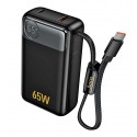 Power bank Hoco Q53, 12000 мАг, PD65W + кабель Type-C, з дисплеєм, чорний
