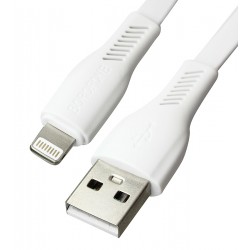 Кабель Lightning – USB, Borofone BX85, 1 м, 2.4 А, силіконовий, білий