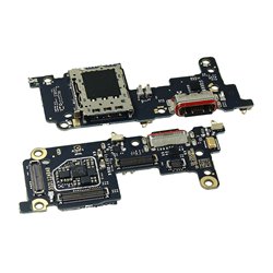 Шлейф для Xiaomi 12T, 12T Pro, коннектора зарядки, с SIM-коннектором, (плата зарядки), High Quality