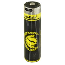 Аккумулятор 18650 LiitoKala USB-King4000, (Li-ion 3.7V 4000mAh) без защиты, Type-C