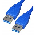 Кабель USB-A - USB-A, 1.5 м для зовнішнього жорсткого диска, A-папа/A-папа, USB3.0, синій
