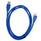 Кабель USB-A - USB-A, 1.5 м для зовнішнього жорсткого диска, A-папа/A-папа, USB3.0, синій