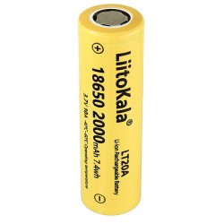 Аккумулятор 18650 LiitoKala LT20A, без защиты, (Li-ion 3.7V 2000 мАч)