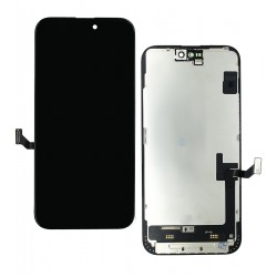 Дисплей для Apple iPhone 15 Plus, черный, с рамкой, оригинал (переклеенное стекло)