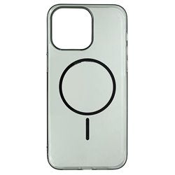 Чохол Fully-PC MagSafe для Apple iPhone 15 Pro Max, прозорий, чорний, магнітний, пластик