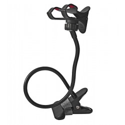 Универсальный держатель-прищепка для телефона на длинной ноге на струбцине