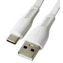 Кабель Type-C - USB, Borofone BX85, 1 метр, 3А, силіконовий, білий