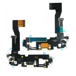 Шлейф для Apple iPhone 12 iPhone 12 Pro, коннектора зарядки, белый, с компонентами, с микрофоном, Original (PRC)