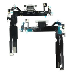 Шлейф для Apple iPhone 16, коннектора зарядки, белый, с микрофоном, High Quality
