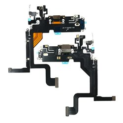 Шлейф для Apple iPhone 13 Pro, коннектора зарядки, золотой, с микрофоном, з компонентами, High Copy, Gold