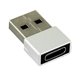 Переходник OTG T1 Type-C на USB 2.0 (QC 2.0), металл, Silver
