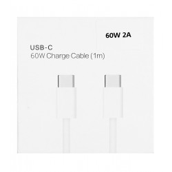 Кабель Type-C - Type-C, Woven, PD 60W, 2A, 1м, белый