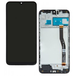 Дисплей для Samsung M205 Galaxy M20, M205F/DS Galaxy M20, чорний, з рамкою, оригінал (переклеєне скло)