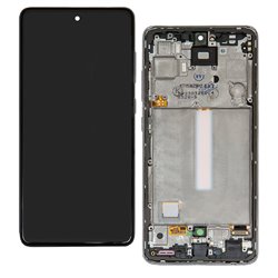 Дисплей для Samsung A525 Galaxy A52, A526 Galaxy A52 5G, білий, з рамкою, оригінал (переклеєне скло)