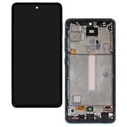 Дисплей для Samsung A525 Galaxy A52, A526 Galaxy A52 5G, синій, з рамкою, оригінал (PRC), original glass
