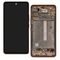 Дисплей для Samsung A536 Galaxy A53 5G, золотистий, рожевий, з рамкою, оригінал, service pack box, (GH82-28025D)