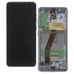 Дисплей для Samsung G980 Galaxy S20, G981 Galaxy S20 5G, чорний, з рамкою, High quality, (OLED), cosmic grey