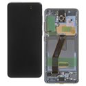 Дисплей для Samsung G980 Galaxy S20, G981 Galaxy S20 5G, чорний, з рамкою, High quality, (OLED), cosmic grey