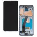 Дисплей для Samsung G980 Galaxy S20, G981 Galaxy S20 5G, білий, з рамкою, оригінал (переклеєне скло), Cloud White