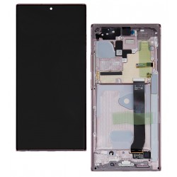 Дисплей для Samsung N985F Galaxy Note 20 Ultra, N986B Galaxy Note 20 Ultra 5G, бронзовый, с рамкой, оригинал, service pack box, (GH82-23511D/GH82-2...