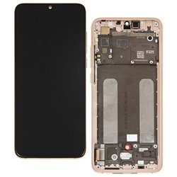 Дисплей Xiaomi Mi 9 Lite, Mi CC9, золотистый, с тачскрином, с рамкой, оригинал (переклеено стекло), M1904F3BG