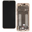 Дисплей Xiaomi Mi 9 Lite, Mi CC9, золотистый, с тачскрином, с рамкой, оригинал (переклеено стекло), M1904F3BG
