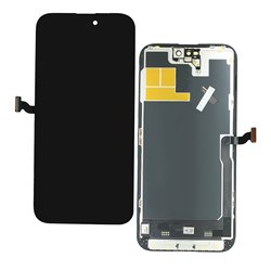 Дисплей для Apple iPhone 14 Pro Max, чёрный, с рамкой, High Quality, 120Hz GXQC-OLED SOFT Service Pack (без ошибки)