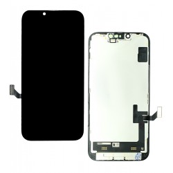 Дисплей для iPhone 14, черный, с рамкой, Оригинал (переклеено стекло)
