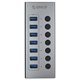 USB-хаб Orico BT2U3-7AB, на 7 портов USB 3.0 с внешним питанием и кнопками отключения, 12В-2А