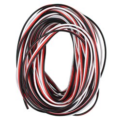 Сервокабель 3x22AWG 0.33 мм², 1 м, плоский, білий/червоний/чорний