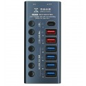 Зарядная станция Mega-Idea K367H (2 USB 2.4A, 1 Type-C PD, мультиадаптер хаб 4 USB 3.0)