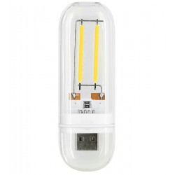 Міні USB LED-лампа в прозорому корпусі, тепле світло