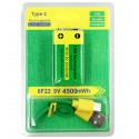 Акумуляторная батарейка Крона 9V (6F22) Li-Ion с USB Type-C зарядкой, 4500 мВт ч
