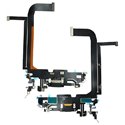 Шлейф для Apple iPhone 13 Pro Max, конектора зарядки, чорний, з компонентами, з мікрофоном, China quality, Graphite