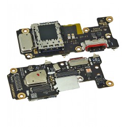 Шлейф для Xiaomi Poco F5 Pro, конектора зарядки, з компонентами, High Copy, (плата зарядки)