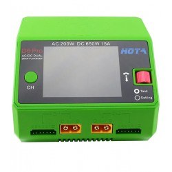 Зарядное устройство HOTA D6 Pro Dual 325W 15A 1-6S LiPo AC/DC, без кабелей, только сетевой, зеленая