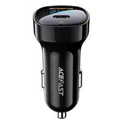 Автомобильное зарядное устройство AceFast B4 USB+Type-C 66Вт, черное