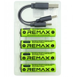 Аккумуляторная батарейка AAA REMAX New Energy 814 мВт·ч Type-C, 4 шт