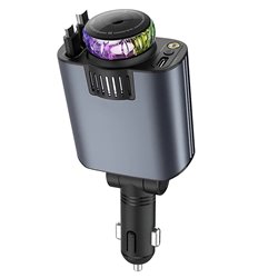Автомобильное зарядное устройство с аромадиффузором и проекцией Starlight D1 5in1 45W с кабелем, серое