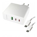 Зарядний пристрій Borofone BN11 QC3.0 + 2xPD 100W + кабель, білий