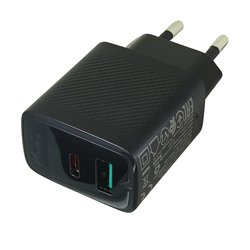 Зарядное устройство AceFast GaN A78 1Type-C/1USB 20W, черное