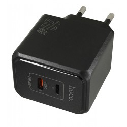 Сетевое зарядное устройство Hoco CS16A 1Type-C+1Lightning 20Вт, черное