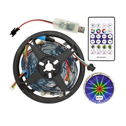 Светодиодная лента LED звезда, RGB, 5V, IP20, 20 полос по 0,5м (5м), Bluetooth + пульт дистанционного управления